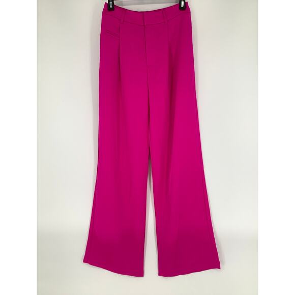 Line and Dot Women's Small Magenta Miki Pants High Rise Wide Leg Elegant L21-7 - Picture 2 of 7